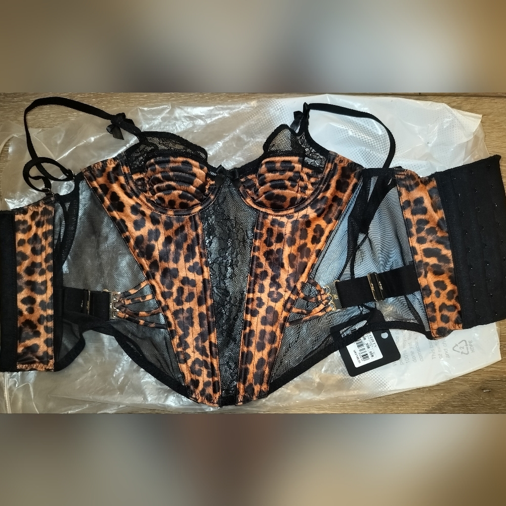 Sz 30B Leopard Bustier | Marilyn Collection Honey Birdette